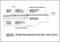 Shower Recessed Floor Front Edge - Type 2 (Concrete)